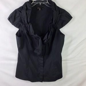 Black Ruffle Blouse